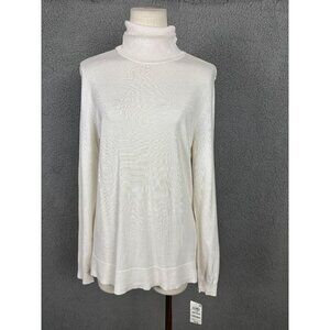 Style & Co. Women's White Turtleneck Sweater Eggnog (off White) Medium NWT's